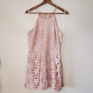 Your perfect summer blush pink lace skater mini dress. Medium size.